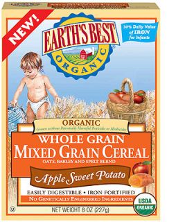 Earth's Best Organic Apple Sweet Potato Whole Grain Mixed Grain Cereal    Hain Celestial Group
