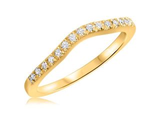 1/8 Carat T.W. Round Cut Diamond His And Hers Wedding Band Set 14K Yellow Gold 