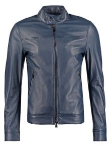 Michael Kors HARRINGTON    Leather jacket   atlantic blue