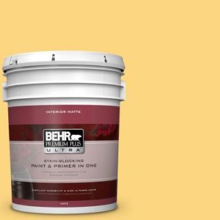 BEHR Premium Plus Ultra 5 gal. #350B 6 Wildflower Honey Flat/Matte Interior Paint 175405