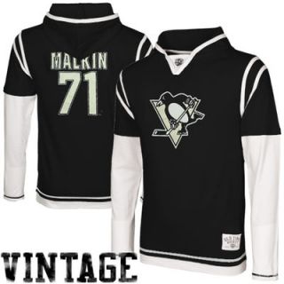 Old Time Hockey Evgeni Malkin Pittsburgh Penguins Youth Malcolm Player Hoodie   Black